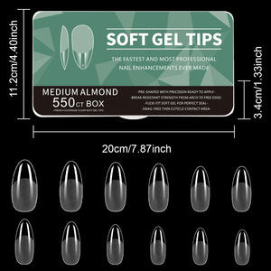550 faux ongles en gel souple ABS, style stiletto français, pour extension et manucure - Product Image 4