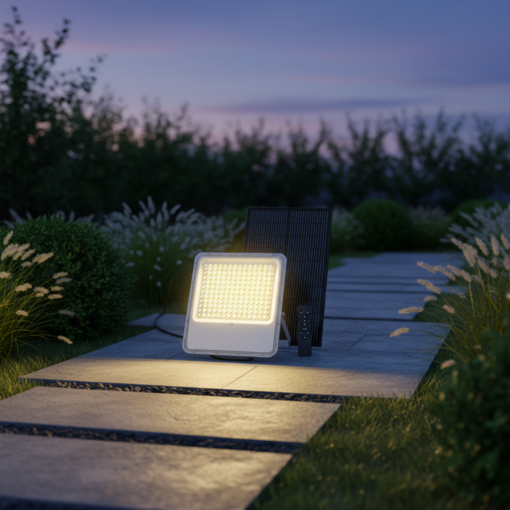 ODM OEM Floodlight Factory Outdoor Powered IP65 Waterproof 100 200 300 Watt Aluminum LED Solar Flood Light 120 Beam Angle