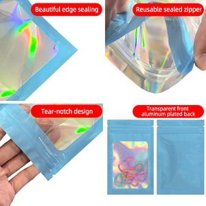 Bolsa Holográfica Autosellable con Cierre, Bolsa de Aluminio Laminado para Joyería con Ventana Transparente para Estuche de Teléfono, Llavero - Product Image 3