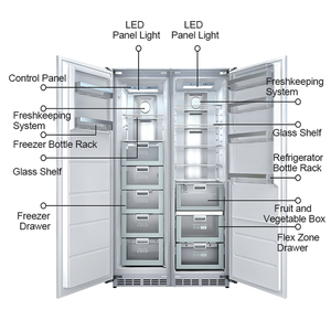 48Inch New Luxury Household Built in <b>Refrigerator</b> Frost-Free Freezer Deodorization Sterilization Silent Grade 1 Energy Frost-Fre - Product Image 2