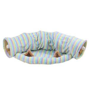Tunnel pour chat pliable carré OEM ODM, durable, en peluche, en velours, en flanelle, motif uni, abri et tunnel pour chat et chien - Product Image 4