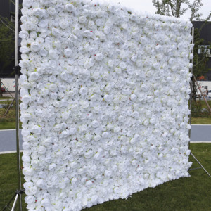 Offre Spéciale 3D blanc Rose Floral fleur artificielle mur <span class=keywords><strong>fond</strong></span> hortensia mariage décoration rouleau fleur mur saint valentin - Product Image 3