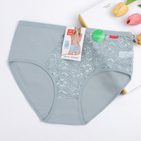 Vente en Gros Culottes Femme Taille Haute en Coton Filé et Dentelle Rose pour Femmes Fortes, Lot de 12 Pièces
