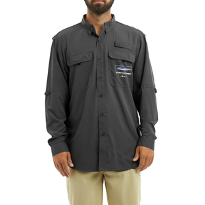 Magliette con bottoni da pesca in Nylon impermeabili personalizzate con bottoni da uomo protezione da sole Upf 50 + maglia da pesca per escursioni all'aperto - Product Image 2