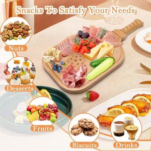 Bandeja de madera con forma de pala de ping pong y asa, tabla de cortar portátil de madera maciza para servir delicatessen y desayunos - Product Image 2