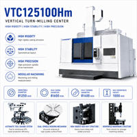 Tour vertical CNC robuste VTC125100Hm avec guidage en boîtier moulé intégré pour tournage vertical