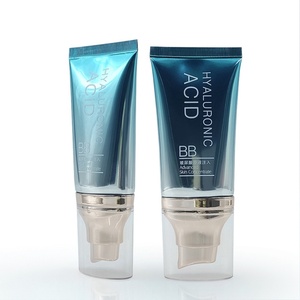 Tube en plastique et aluminium vide personnalisé de 50 ml avec pompe, capuchon doré électroplaqué pour soins de la peau - Tube d'emballage pour crème pour les mains à presser - Product Image 6