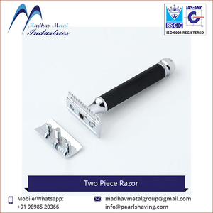 Exportador de Maquinillas de Afeitar de Dos Piezas con Cuchillas de Acero Inoxidable y Mango Metálico para el Afeitado de Barba Masculino a Precio de Mayoreo - Product Image 2
