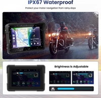 Écran GPS Moto Intelligent de 5" Étanche Portable Sans Fil Apple CarPlay Android Auto pour Moto