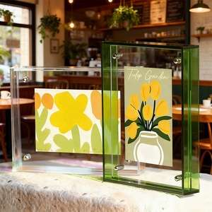 Cadre <span class=keywords><strong>photo</strong></span> en acrylique écologique, cadre <span class=keywords><strong>photo</strong></span> flottant coloré pour la décoration murale et de table dans la galerie, la maison, le bureau - Product Image 3