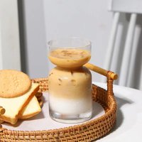 Verre à café en verre Saturn Hourglass, gobelet transparent pour latte, verre à boire pour café glacé, lait, jus, pour la maison, le café, le restaurant