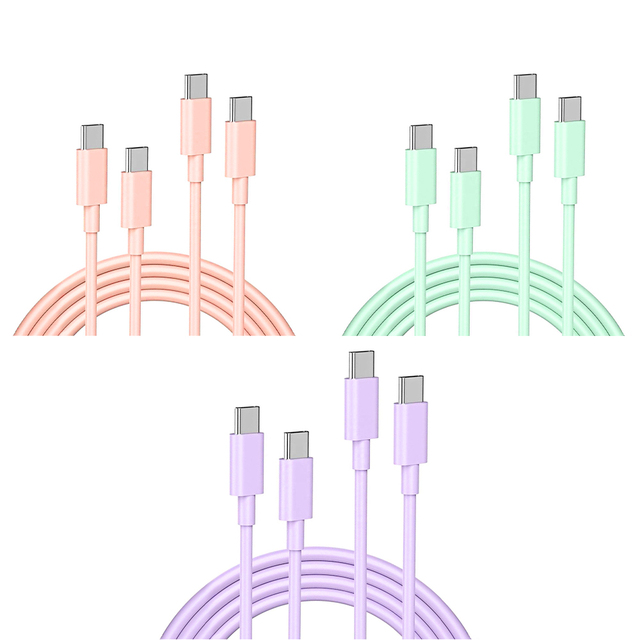 Most Popular Colorful Usb-c Cable 60W 2m Usb-c to Usb-c Cable for Apple 15 16 Phone Cord for iphone Charger Large Stock