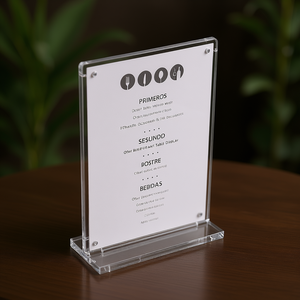 Porta Menu in Acrilico Trasparente per Esposizione su Tavolo di Ristoranti - Product Image 3