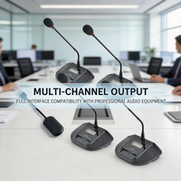 Système de microphone sans fil UHF 4 canaux à col de cygne, micro de bureau à condensateur cardioïde + récepteur pour conférences, présentations et cours