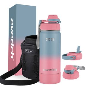 Thép không gỉ <span class=keywords><strong>Hydro</strong></span> chai nước nhiều nắp có sẵn với thực phẩm container và chai bàn chải biểu tượng tùy chỉnh - Product Image 3