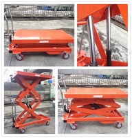 Table élévatrice à ciseaux double 1000 kg 1,7 m 1 tonne Chariot à ciseaux Mécanisme de levage de table à manivelle PTS1000