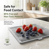 Tapis de séchage antidérapant et résistant à la chaleur LEDUN en silicone de qualité alimentaire pour comptoir de cuisine