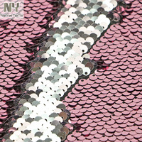 Tissu Nanyee tissé 100% polyester brillant uni rose avec sequins argentés pour mariage, jouets et décoration murale (en stock)