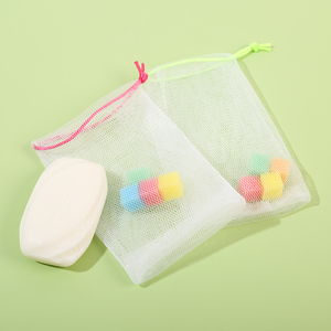 Super Foaming Soap Bag with Sponge & Ribbon - 9x12cm PE Mesh <b>Pouch</b>, Multi-Color Bath Accessory for Travel & Home - Product Image 4