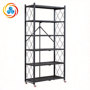 Étagère de rangement pliable en métal TALONGJ pour garage et cuisine avec roulettes, design moderne, durable et imperméable pour un déplacement facile et une organisation optimale - Product Image 2