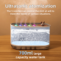 Humidificateur ultrasonique électrique USB en plastique pour la maison et l'hôtel, capacité de 300 ml, éclairage LED, diffuseur d'huiles essentielles, aromathérapie, 1 an de garantie