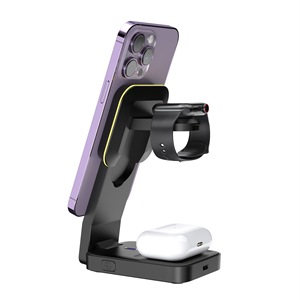 <b>Wireless</b> <b>Charging</b> <b>Stand</b> 15W Qi Fast Charge For Smart Watch Phone Holder With Magnetic Mount And Foldable Design - Product Image 3