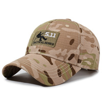 Casquette de baseball en polyester à visière incurvée, broderie machine réglable, protection solaire toutes saisons, motif camouflage pour homme