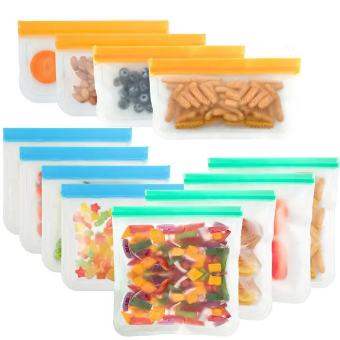 ODM Sachet Transparent Alimentaire Sandwich Bag Biodegradable Freezer Plastic Bag Large PEVA Snack Zip Lock Bag