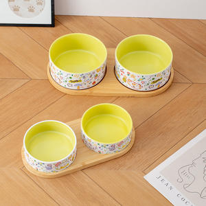 Doe Pet – Gamelle de luxe en céramique pour chat et chien, forme arrondie, motif graffiti, design mignon - Product Image 3