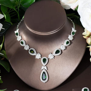 Hibride Mooie Bladbloemvorm Kristal Kubieke Zirkonia Vrouwen Sieraden Sets Bruiloft Bruid Jurk Accessoires Bijoux Femme N-447 - Product Image 4