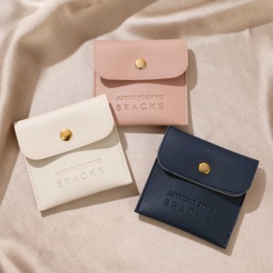 Pochette d'emballage pour bijoux avec logo personnalisé, en cuir PU, pour la protection des bijoux, échantillon gratuit, pochette de rangement et de présentation pour boucles d'oreilles et colliers - Product Image 6