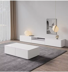 Ensemble moderne de <span class=keywords><strong>meuble</strong></span> <span class=keywords><strong>TV</strong></span> et table basse en bois pour salon et chambre à coucher, console multimédia de luxe, unité <span class=keywords><strong>TV</strong></span> adaptée aux téléviseurs de 65 pouces et plus - Product Image 5