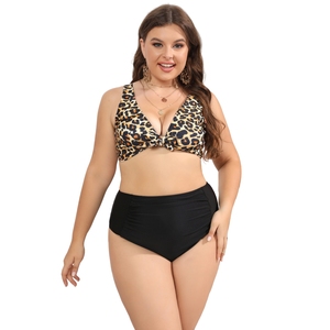 Nuovo plus size xxxxxl donna sexy <span class=keywords><strong>bikini</strong></span> leopardato set due pezzi vneck costumi da bagno per donna grassa - Product Image 2