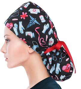 Cappello Chirurgico Ricamato Unisex per <span class=keywords><strong>Capelli</strong></span> Lunghi/Corti, per Veterinari, Infermieri e Medici - Product Image 1