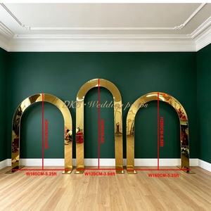 DKB Wholesale Gold Metal Wedding Arch Balloon <b>Stand</b> Iron <b>Backdrop</b> Kit Modern Gold Metal Arch Decorations for Wedding Party Decor - Product Image 2