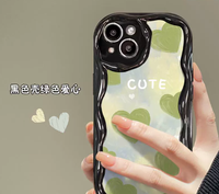 Coque de téléphone portable en TPU pour iPhone 6 7 8 Xs Max 11 12 13 14 Pro Max, style couple mignon, design cœur adorable