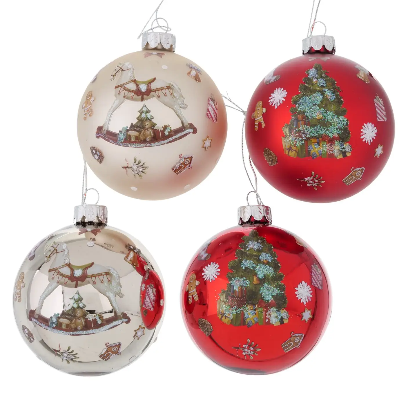 Pastel Christmas Decor Baubles Christmas Tree Hanging Glass Ball With Lights