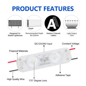 Module LED étanche IP65 à 3 lumières, DC 12V 24V, pour lettres lumineuses, boîte à lumière, enseigne de devanture de magasin - Product Image 5