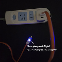 Kabel USB mikro kawat Android V8 pengisian daya cepat universal bercahaya LED warna baru dapat disesuaikan