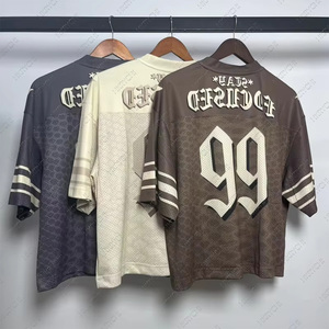 Chất Lượng Cao Tùy Chỉnh Bán Buôn Thể Thao Jersey Áo Phông Người Đàn Ông Của Thời Trang Phố Boxy Logo Lưới Phong Cách Leopard Mô Hình Quá Khổ Phù Hợp Với Ngắn - Product Image 4