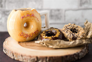 Taza de Leche de Cerámica con Dibujos Animados de Protección del Medio Ambiente, Taza de Café Creativa en 3D con Forma de Donut - Product Image 4