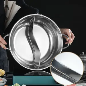 Kualitas Baik Hot Pot Pot Multi-pengguna Hotpot 201 Stainless Steel Shabu Shabu Pot untuk Memasak