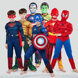 Costumes d'Halloween XJ pour garçons, costumes de super-héros en coton pour enfants, Iron Man, Spider-Man, Optimus Prime, costumes musclés - Product Image 4