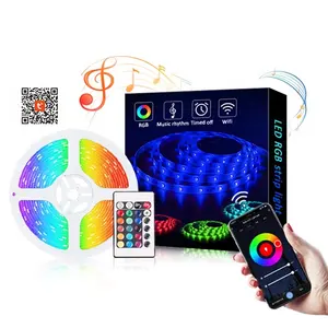 RGB smart Tuya Wifi IP65 60LEDs/m Flexible Waterproof smart music sensing intelligent remote LED Strip Light