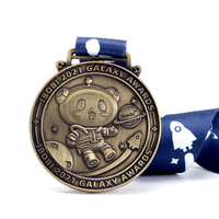 Médailles de sport vierges personnalisées en bronze 3D de dessin animé de panda mignon 3D moulage sous pression artisanat en métal pour la compétition de prix