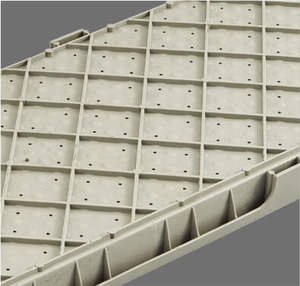 Grey دائم الزراعة المائية 600x250 مللي متر شبكة الأرز المائية صواني زرع - Product Image 3