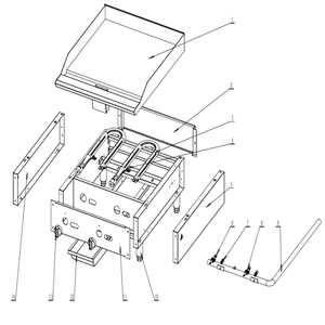 Сертифицированное коммерческое кухонное оборудование: <span class=keywords><strong>24</strong></span>-дюймовая настольная газовая плита-гриль для гамбургеров - Product Image 6
