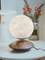 Lámpara Lunar Magnética Levitante, Luz Nocturna LED 3D, Control Táctil, 3 Colores, Lámpara de Escritorio Giratoria Flotante para Decoración del Hogar y Regalo