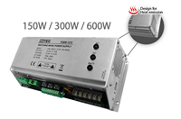 Fuente de Alimentación Conmutada MiTEC de 600W 300W 150W 12V 24V con Función de Carga UPS para Panel LED, Sistema de Seguridad, PSBM de Alta Resistencia