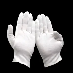 White Cotton Gloves for Dry Hands Moisturizing Eczema, Stretchable Cloth Gloves for Coin Jewelry Silver Inspection